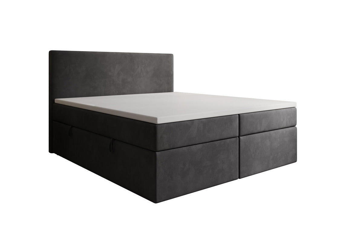 Boxspringbett Kubo mit Stauraum in Samt