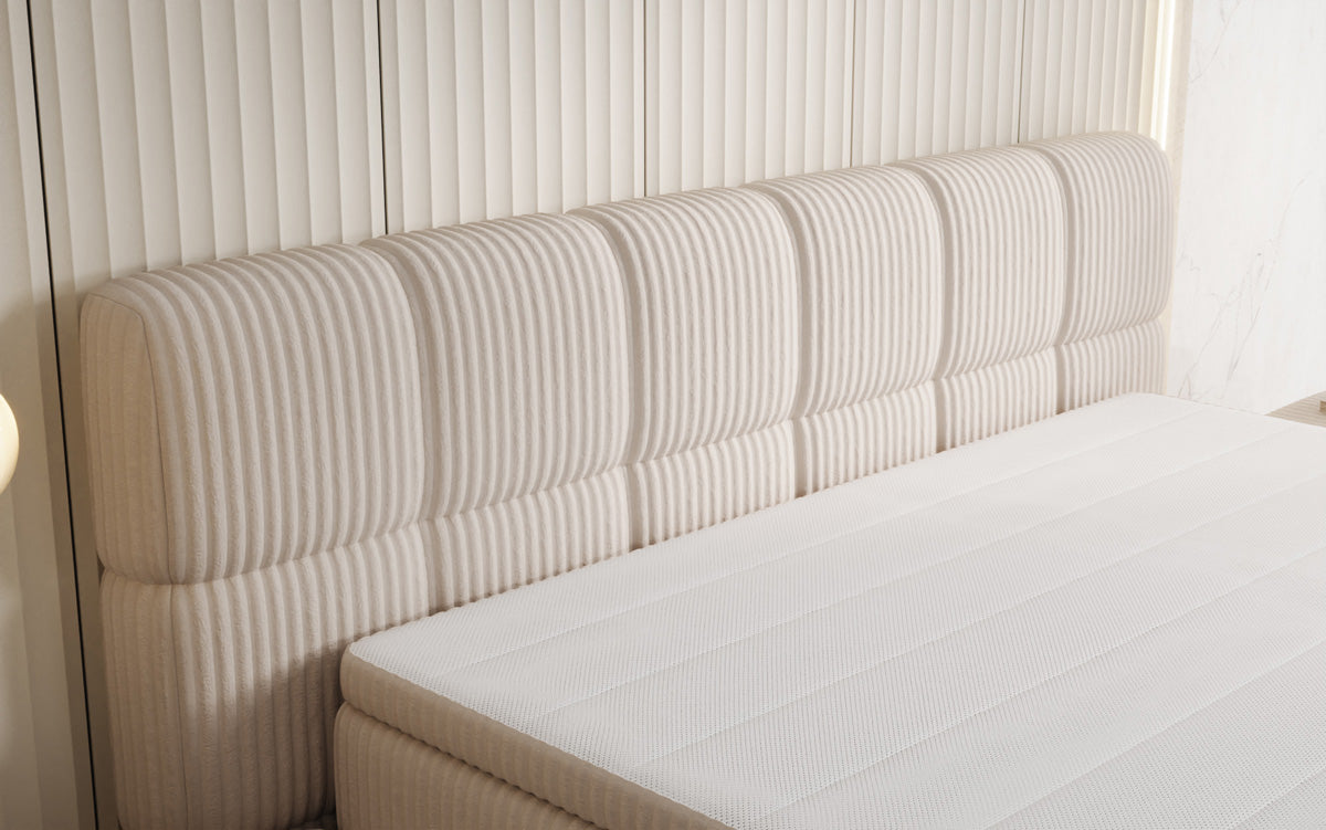 Boxspringbett Bombo in Cord mit Stauraum