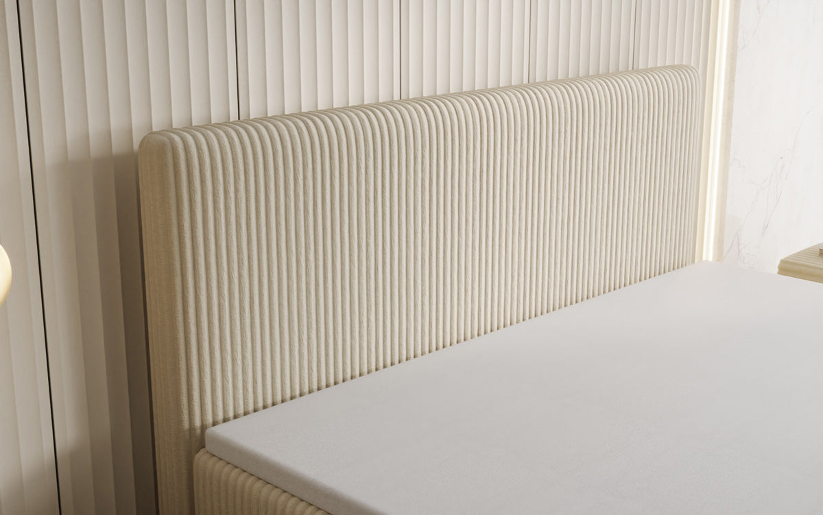 Boxspringbett Kubo in Cord mit Stauraum