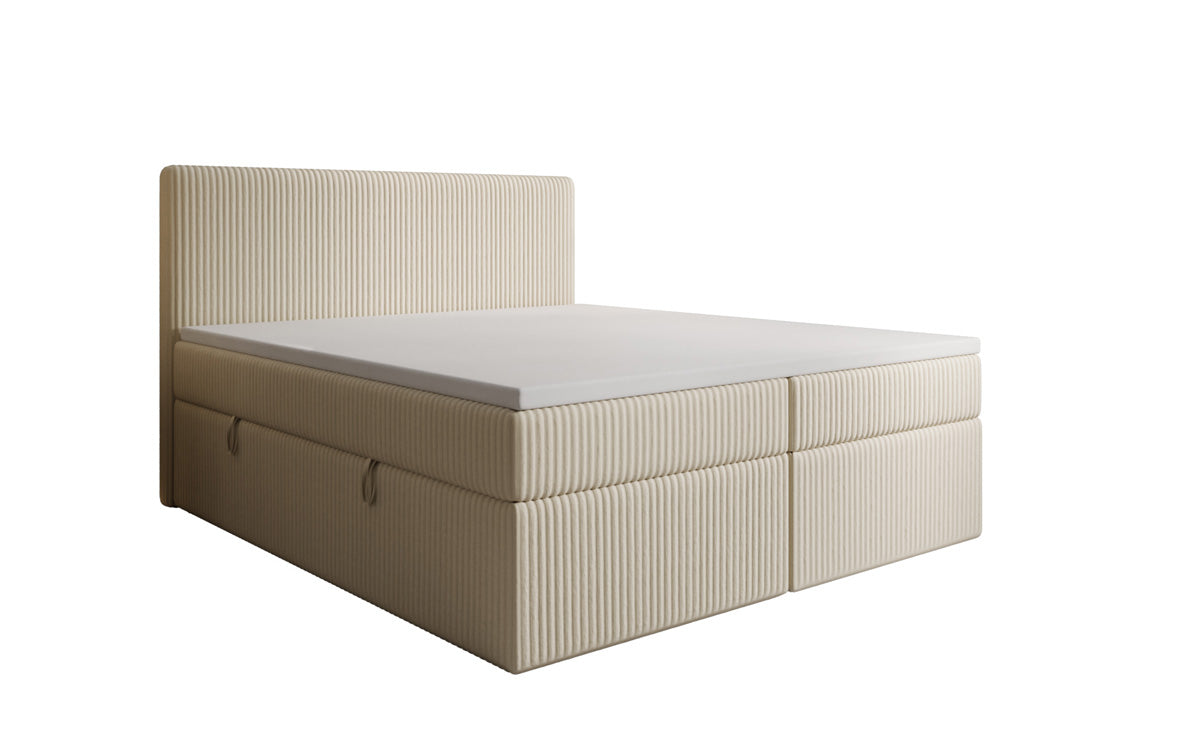 Boxspringbett Kubo in Cord mit Stauraum
