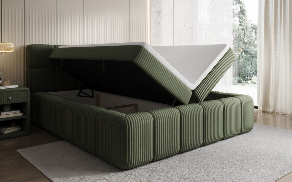 Boxspringbett Bombo in Cord mit Stauraum