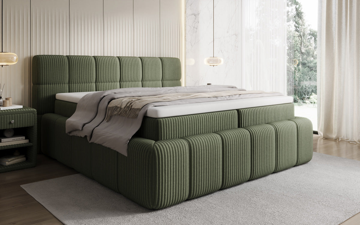 Boxspringbett Bombo in Cord mit Stauraum