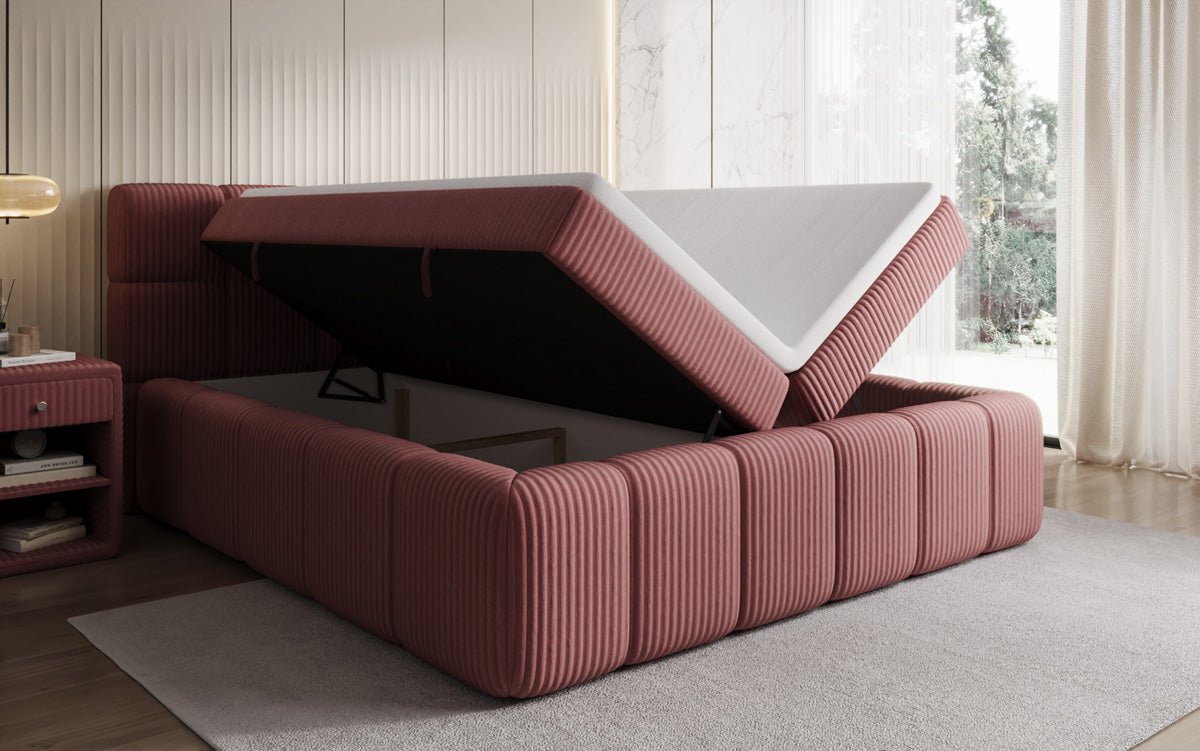 Boxspringbett Bombo in Cord mit Stauraum