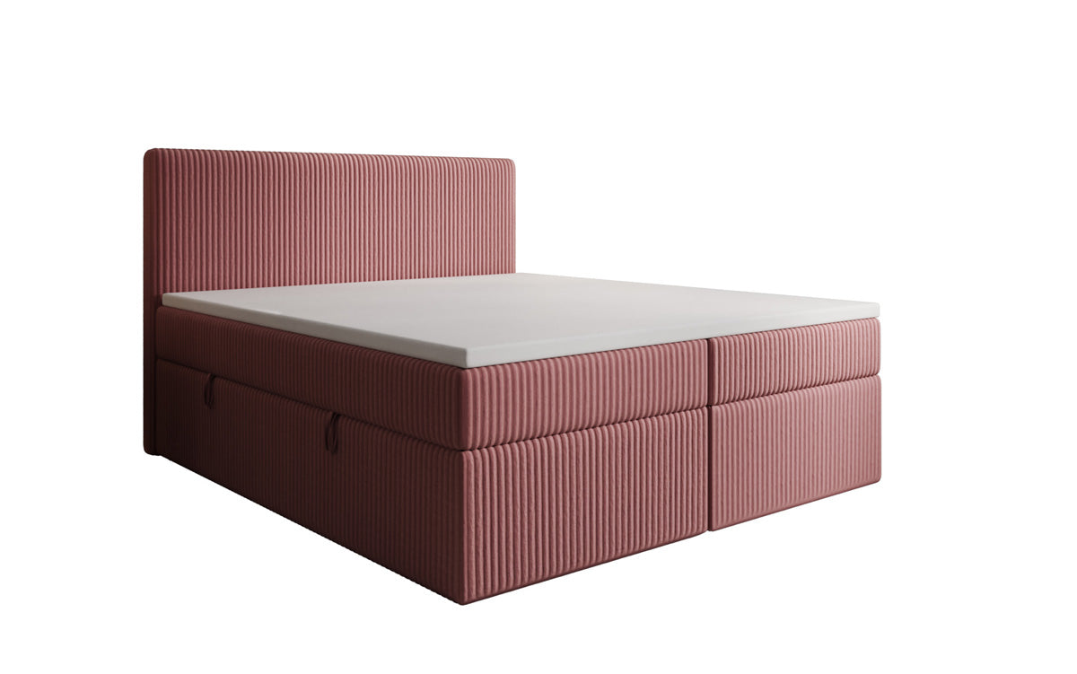 Boxspringbett Kubo in Cord mit Stauraum