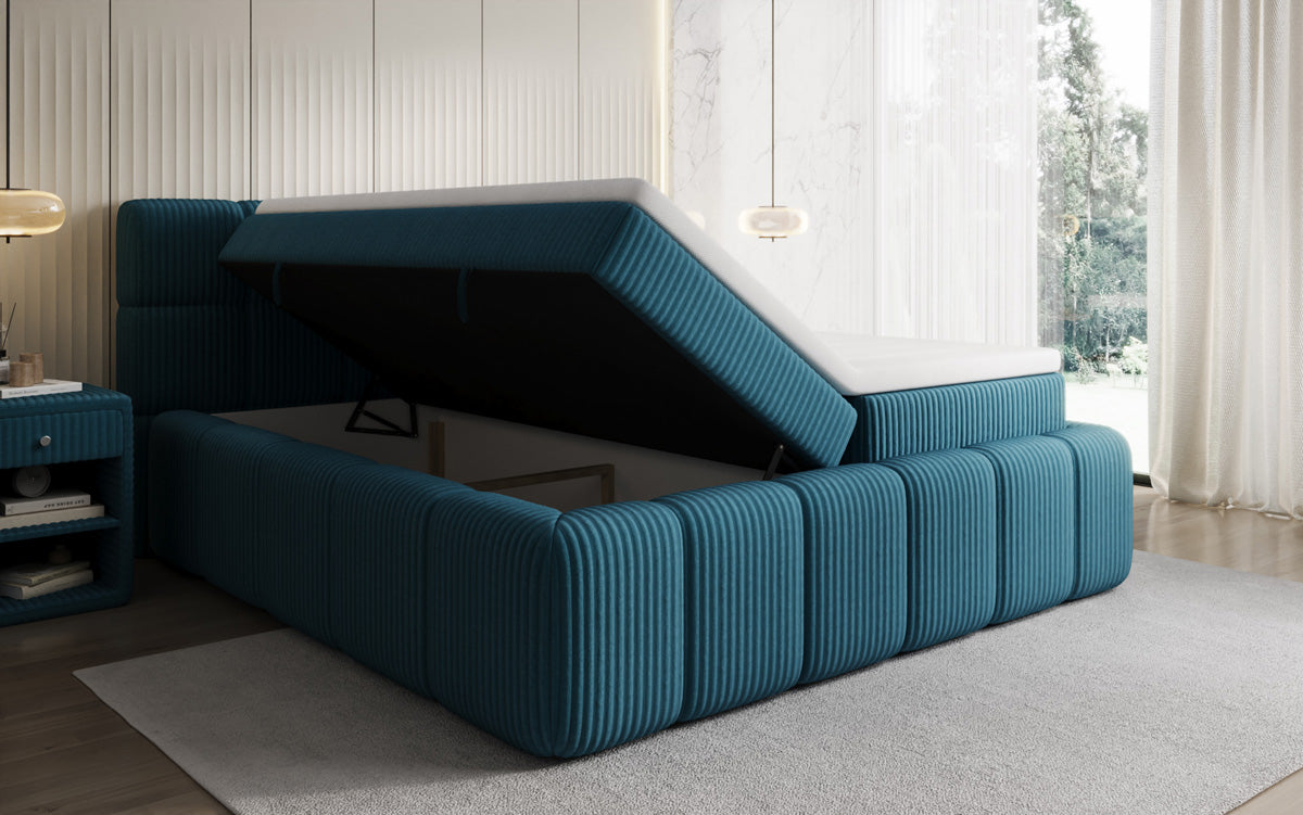 Boxspringbett Bombo in Cord mit Stauraum