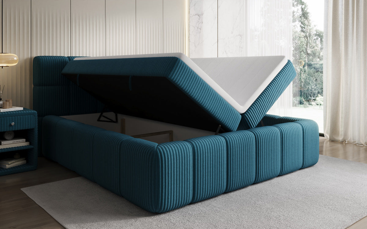 Boxspringbett Bombo in Cord mit Stauraum