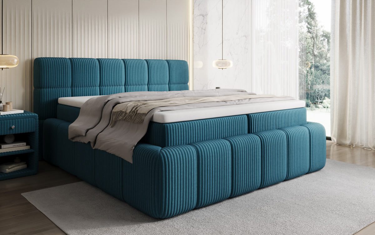 Boxspringbett Bombo in Cord mit Stauraum