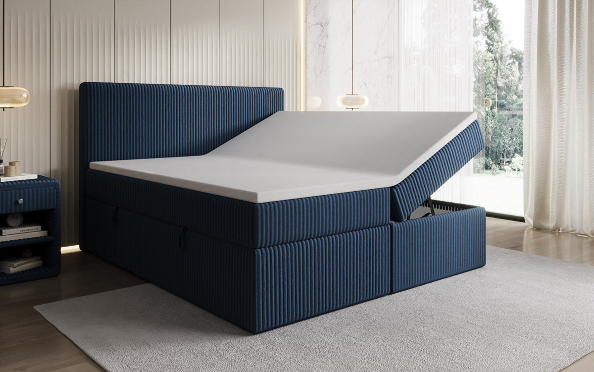 Boxspringbett Kubo in Cord mit Stauraum