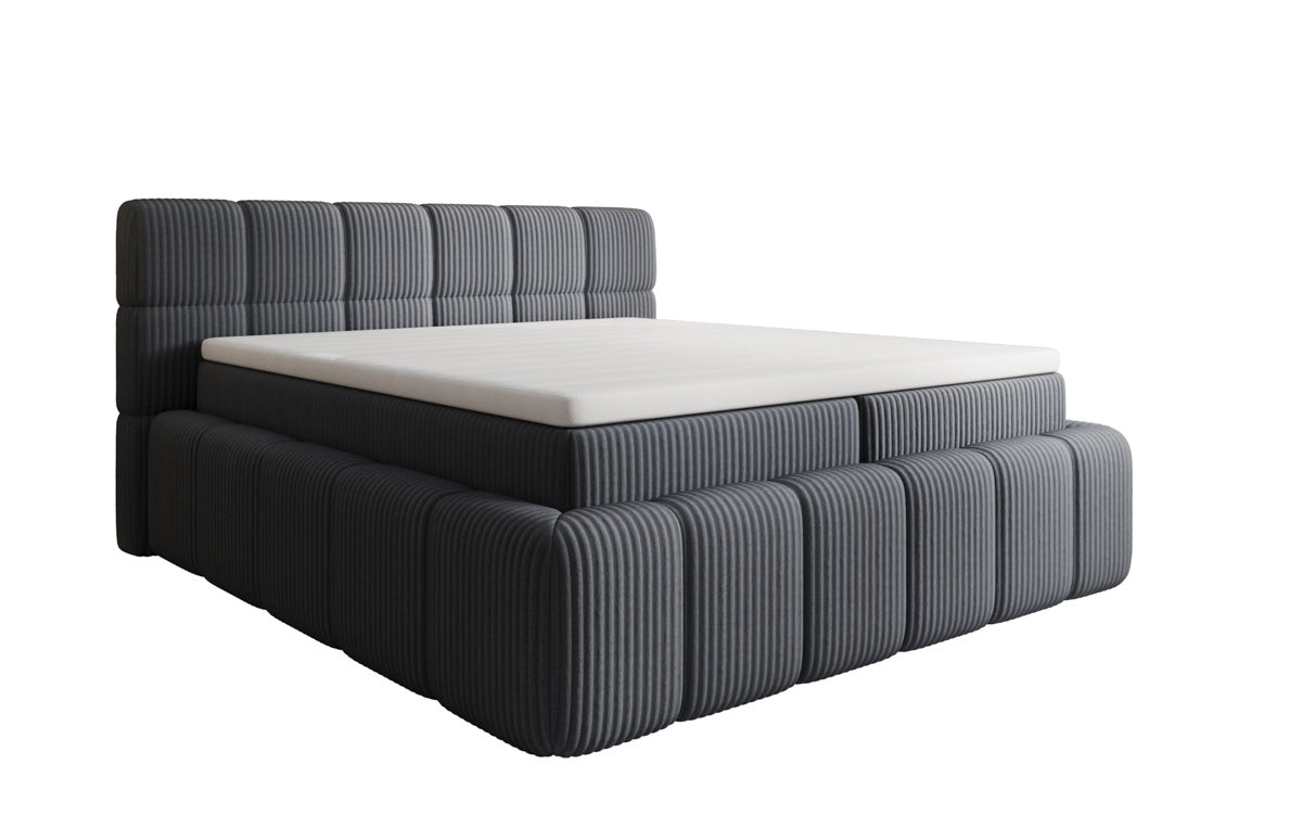 Boxspringbett Bombo in Cord mit Stauraum