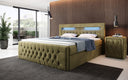 Boxspringbett Menzogna Samt mit LED und Stauraum (2 Schubladen)