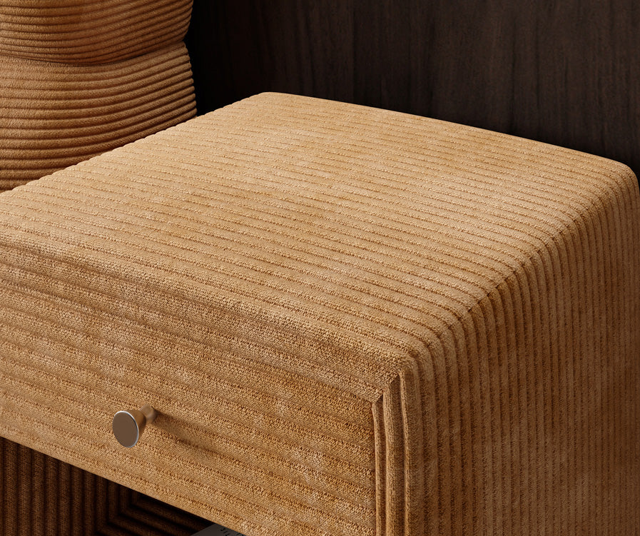 Designer Nachttisch Amy in Cord