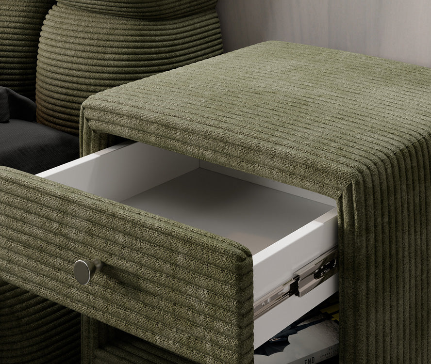 Designer Nachttisch Amy in Cord