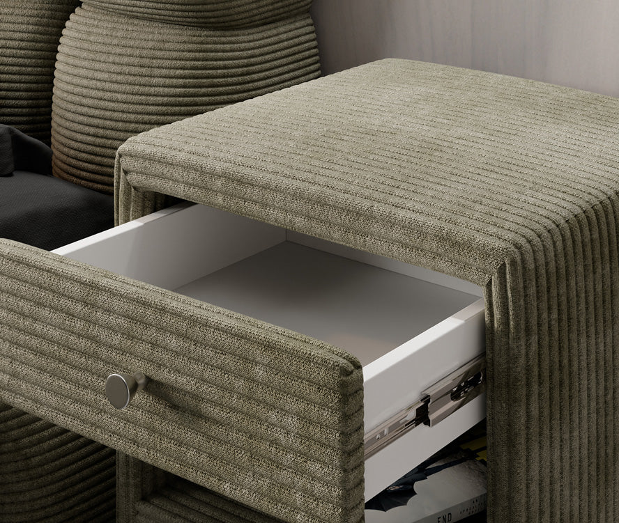 Designer Nachttisch Amy in Cord