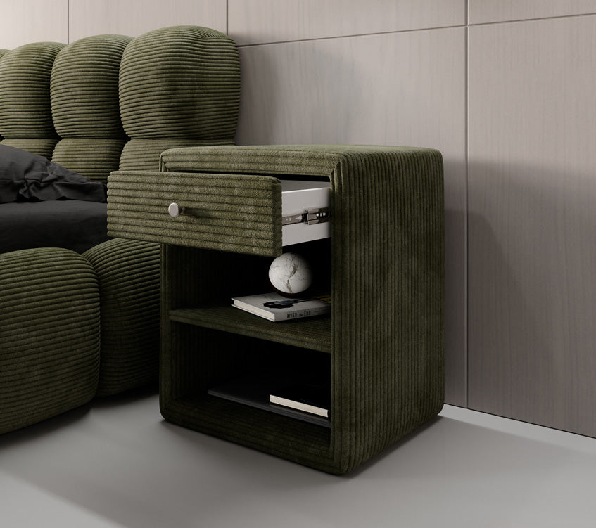 Designer Nachttisch Amy in Cord