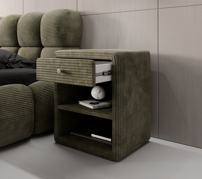 Designer Nachttisch Amy in Cord