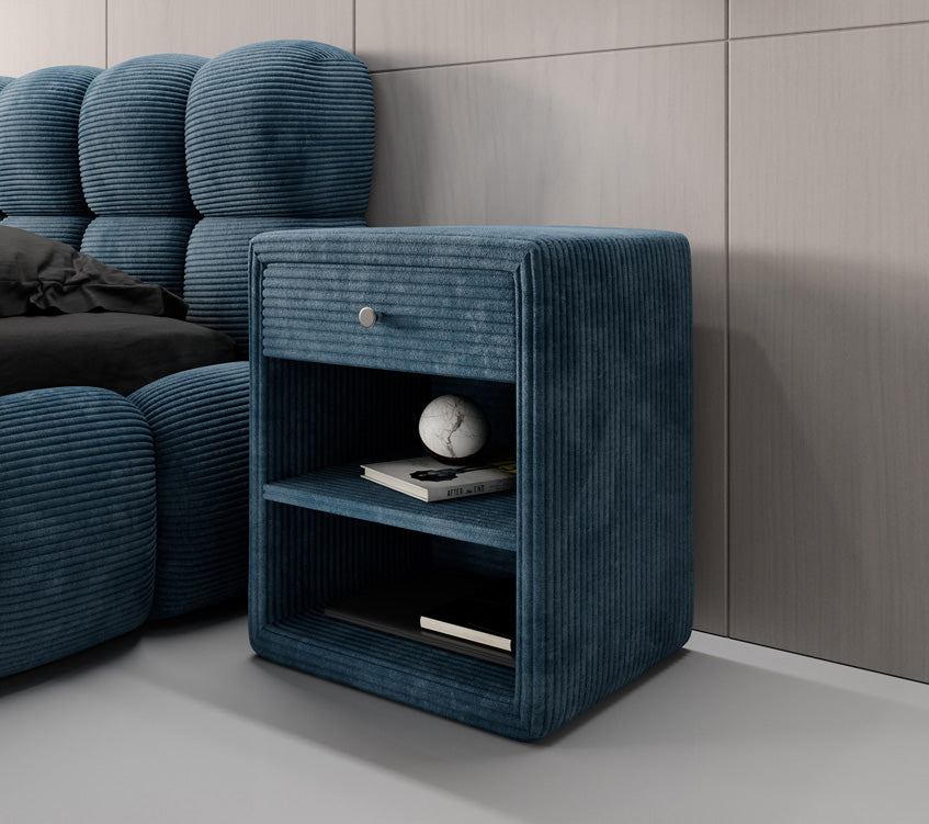 Designer Nachttisch Amy in Cord