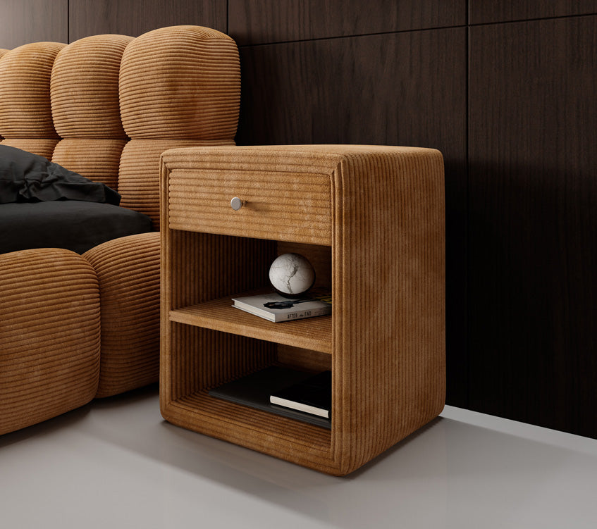 Designer Nachttisch Amy in Cord