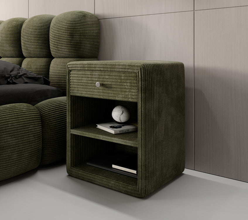 Designer Nachttisch Amy in Cord