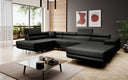 Designer Sofa Lago mit Schlaf - und Klappfunktion in Kunstleder