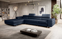 Designer Ecksofa Calvera Maxi mit Schlaf- und Klappfunktion in Kunstleder