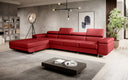 Designer Ecksofa Calvera Maxi mit Schlaf- und Klappfunktion in Kunstleder