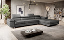 Designer Ecksofa Calvera Maxi mit Schlaf- und Klappfunktion in Kunstleder