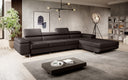 Designer Ecksofa Calvera Maxi mit Schlaf- und Klappfunktion in Kunstleder