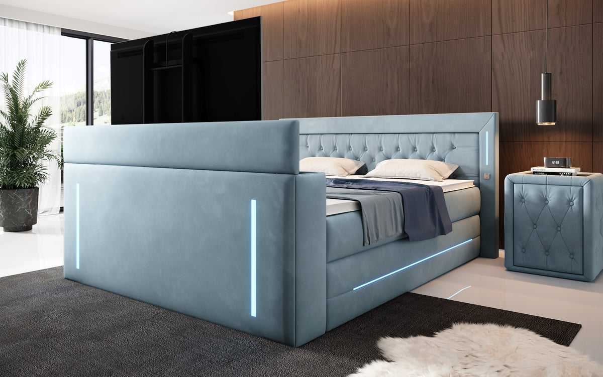 Boxspringbett Divalo mit TV Lift und Stauraum