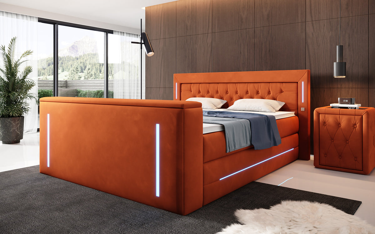 Boxspringbett Divalo mit TV Lift und Stauraum
