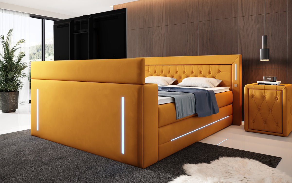 Boxspringbett Divalo mit TV Lift und Stauraum
