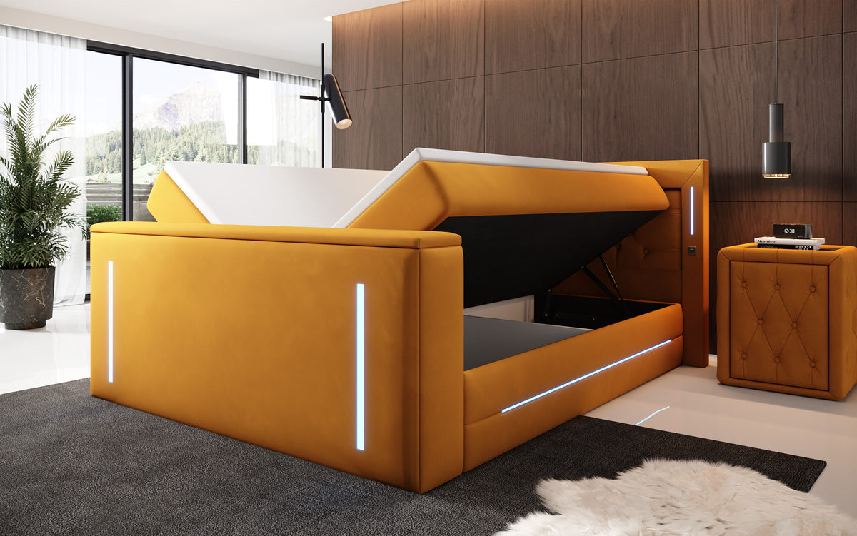 Boxspringbett Divalo mit TV Lift und Stauraum