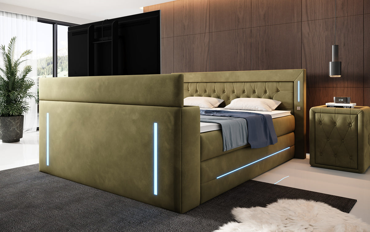 Boxspringbett Divalo mit TV Lift und Stauraum