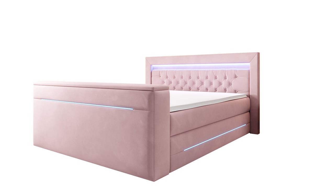 Boxspringbett Pluto mit TV Lift, RGB und Stauraum