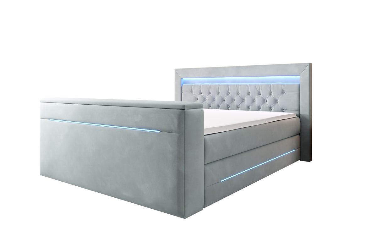 Boxspringbett Pluto mit TV Lift, RGB und Stauraum