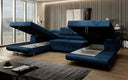 Designer Sofa Calvera U mit Schlaf- und Klappfunktion in Cord
