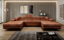 Designer Sofa Calvera U mit Schlaf- und Klappfunktion in Cord