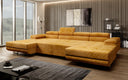 Designer Sofa Calvera U mit Schlaf- und Klappfunktion in Cord