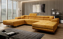 Designer Sofa Calvera U mit Schlaf- und Klappfunktion in Cord