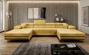 Designer Sofa Calvera U mit Schlaf- und Klappfunktion in Cord