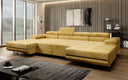 Designer Sofa Calvera U mit Schlaf- und Klappfunktion in Cord