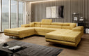 Designer Sofa Calvera U mit Schlaf- und Klappfunktion in Cord