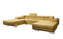 Designer Sofa Calvera U mit Schlaf- und Klappfunktion in Cord