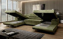 Designer Sofa Calvera U mit Schlaf- und Klappfunktion in Cord