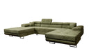 Designer Sofa Calvera U mit Schlaf- und Klappfunktion in Cord
