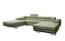 Designer Sofa Calvera U mit Schlaf- und Klappfunktion in Cord