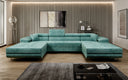 Designer Sofa Calvera U mit Schlaf- und Klappfunktion in Cord
