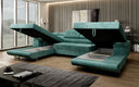 Designer Sofa Calvera U mit Schlaf- und Klappfunktion in Cord