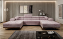 Designer Sofa Calvera U mit Schlaf- und Klappfunktion in Cord