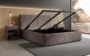 Designer Polsterbett Elara in Cord mit Stauraum