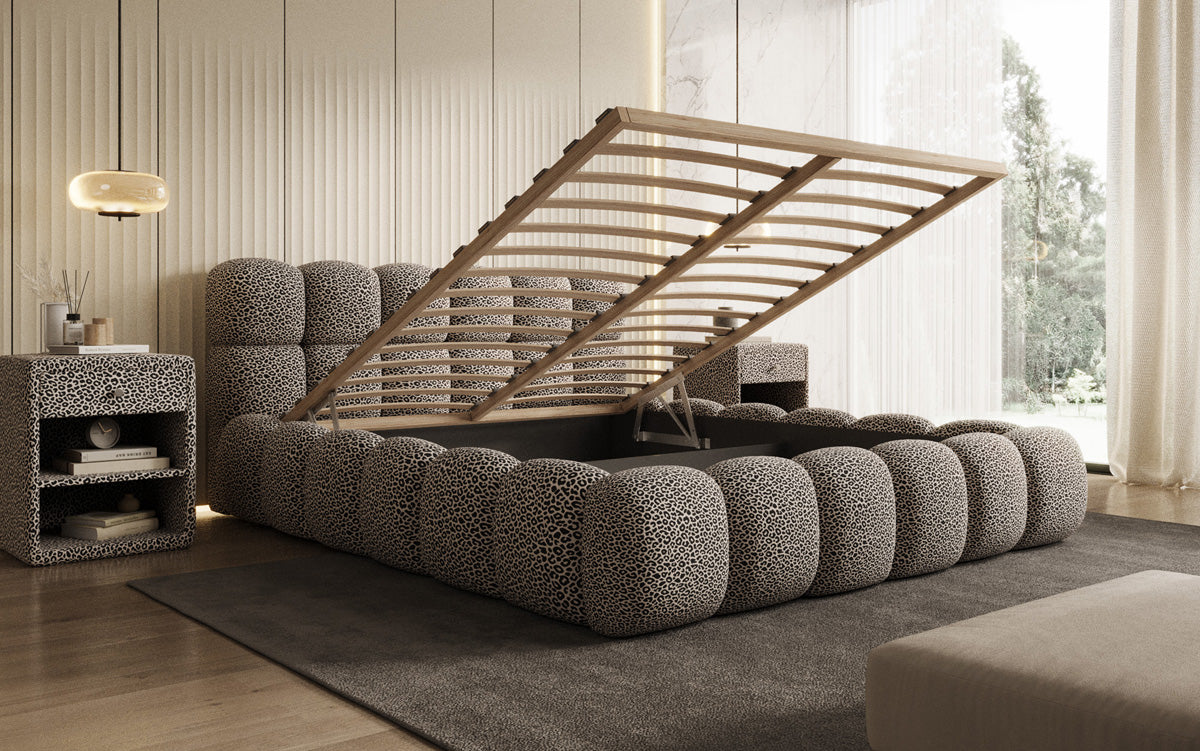 Designer Polsterbett Boston Wild Edition mit Stauraum